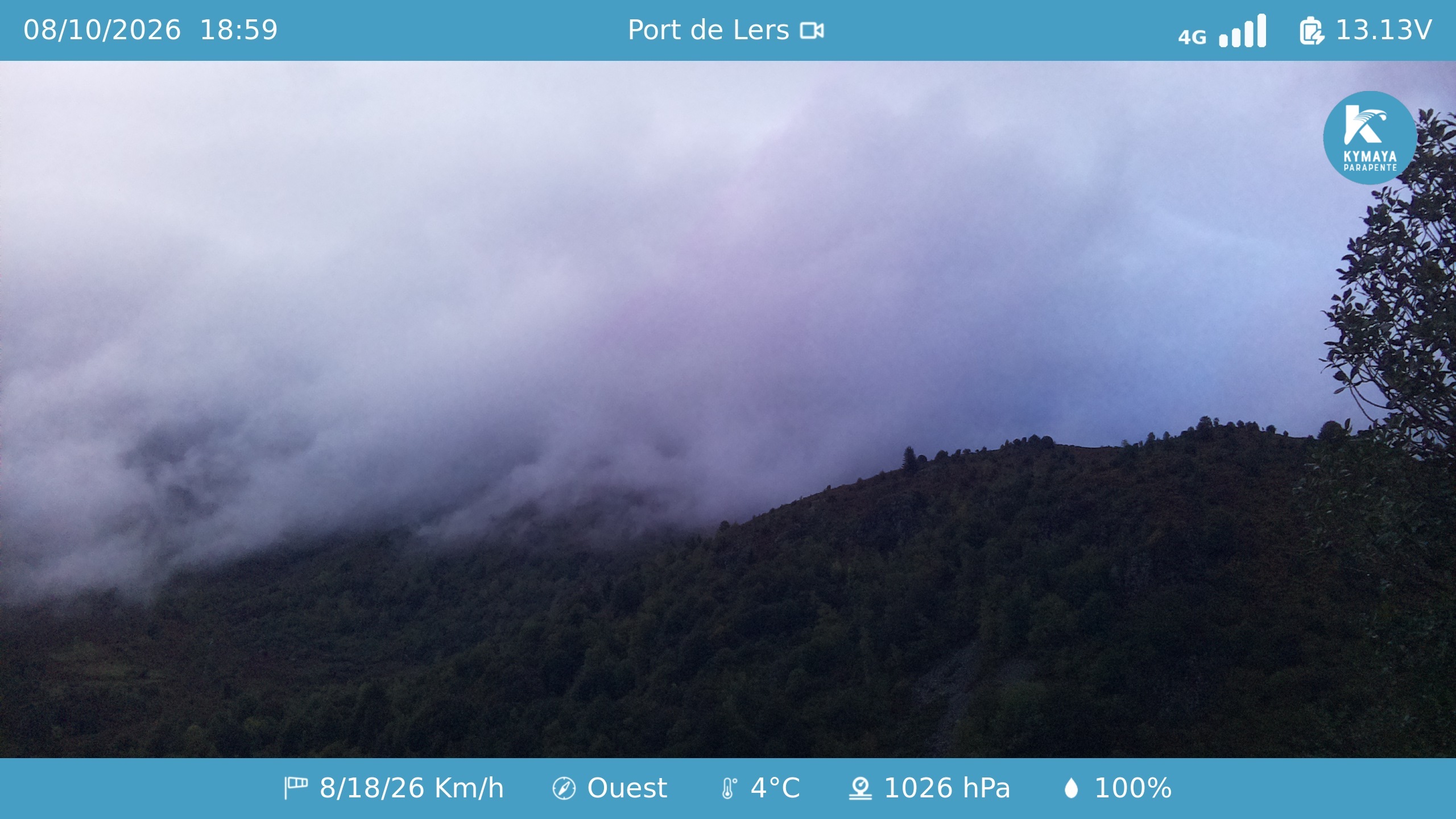 Webcam en direct du Port de Lers — décollage parapente à 1 417 m en Ariège, Pyrénées. Image actualisée chaque minute.