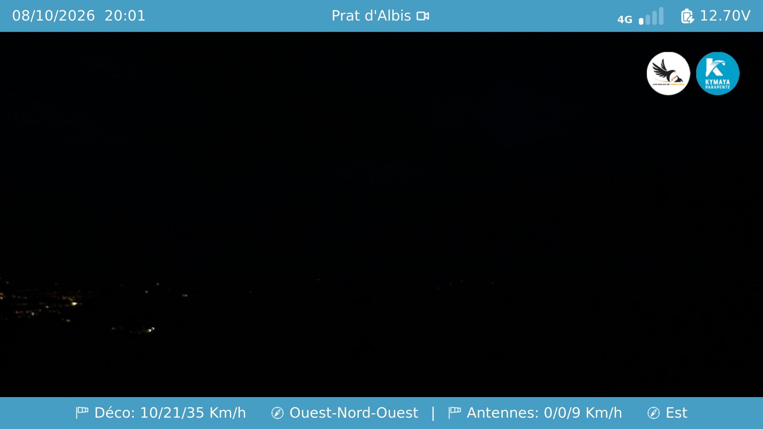 Webcam en direct du Prat d'Albis — crête parapente au-dessus de Foix en Ariège, Pyrénées. Image actualisée chaque minute.