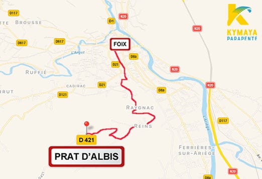 Plan d'accès Prat d'Albis