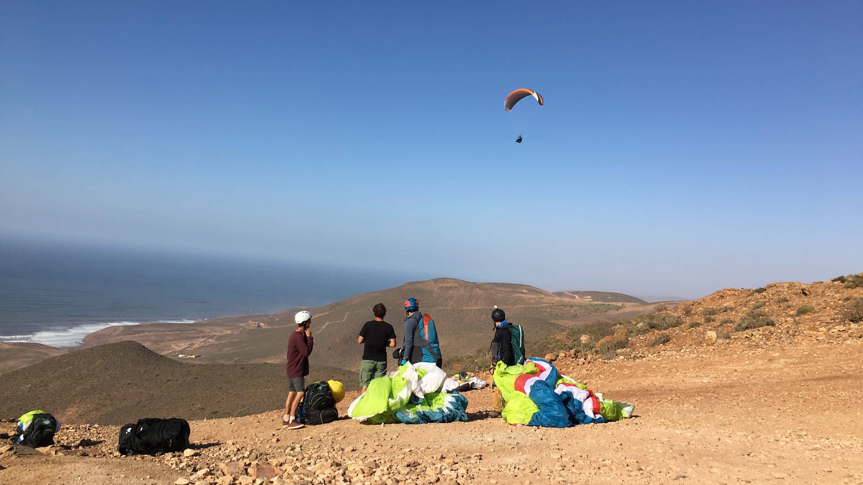 Preparation sur le décollage de Legzira Hill