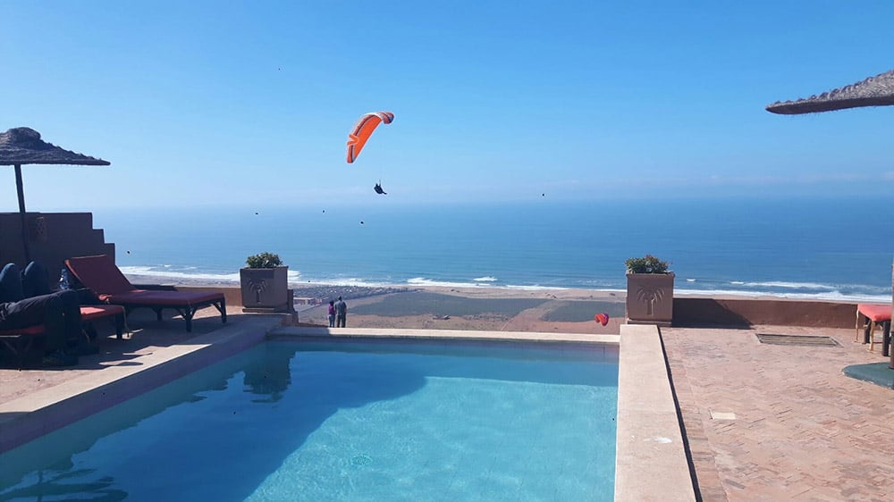 Site de parapente du nid daigle au maroc vu de la Piscine