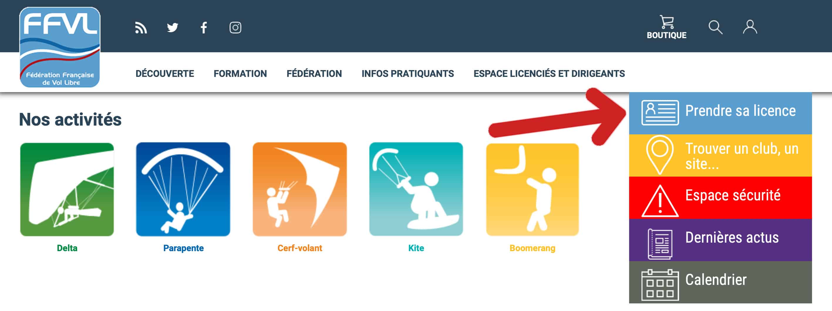 prendre sa licence FFVL option parapente